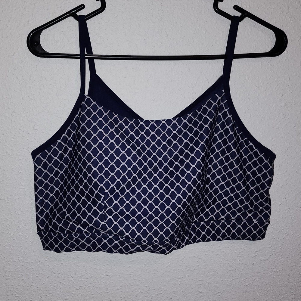 Navy Geometric Women's Sleepwear Top